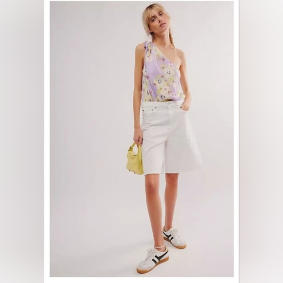 FREE PEOPLE Intimately free Soft Flutter one shoulder neck tie halter Bodysuit - Picture 3 of 8